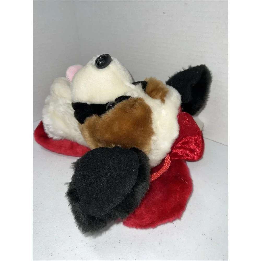 Vtg Saint Bernard Plush 3D Puppy Dog Christmas Mantle Hanging Stocking 20